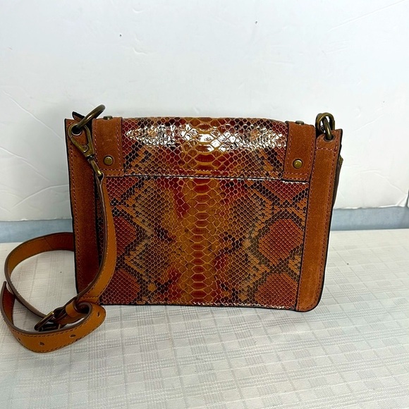 ANTHROPOLOGIE Leila Suede Snakeskin Crossbody Bag in Brown - Picture 3 of 9